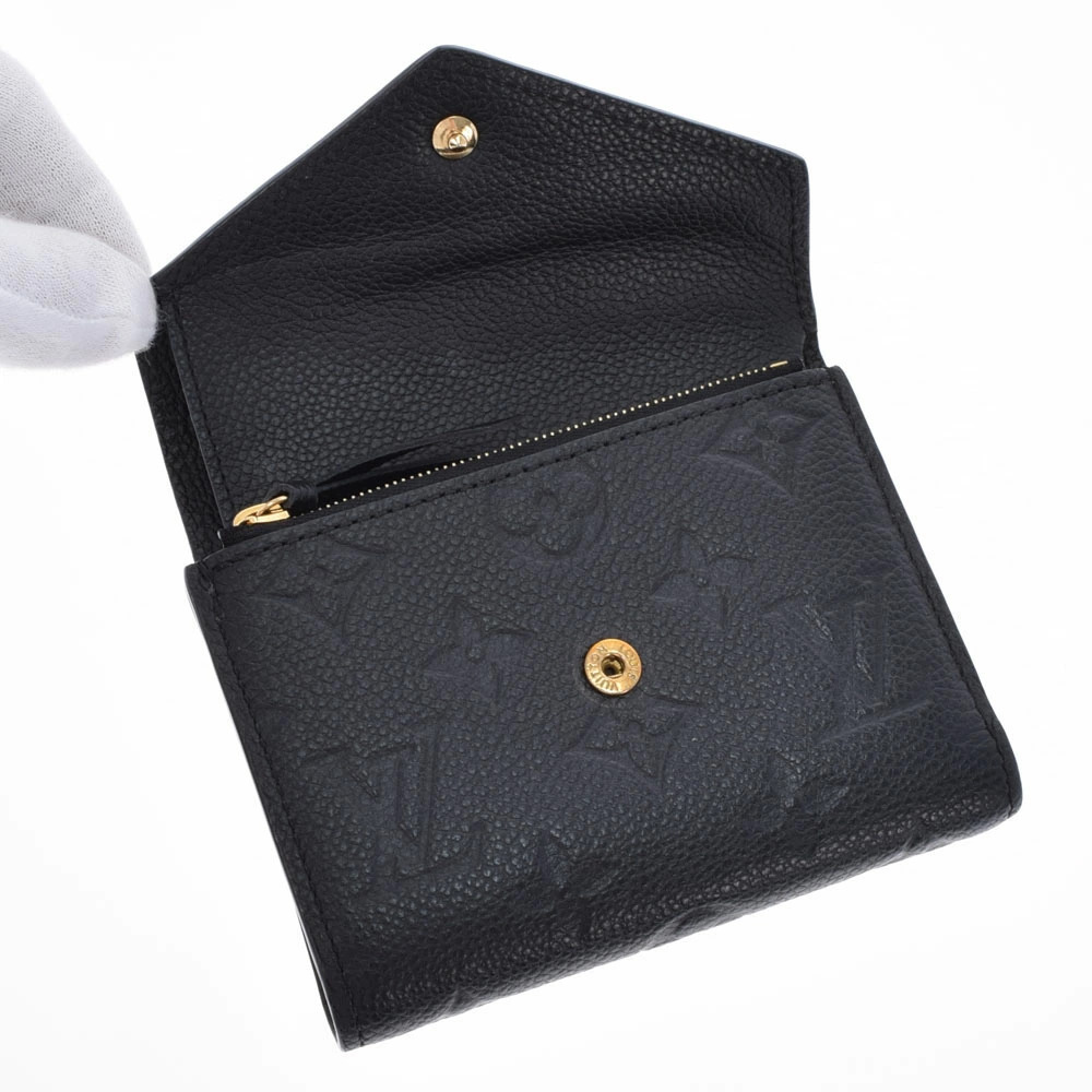 LOUIS VUITTON Monogram Empreinte Portefeuille Victorine Noir Black Leather Tri - Picture 8 of 8